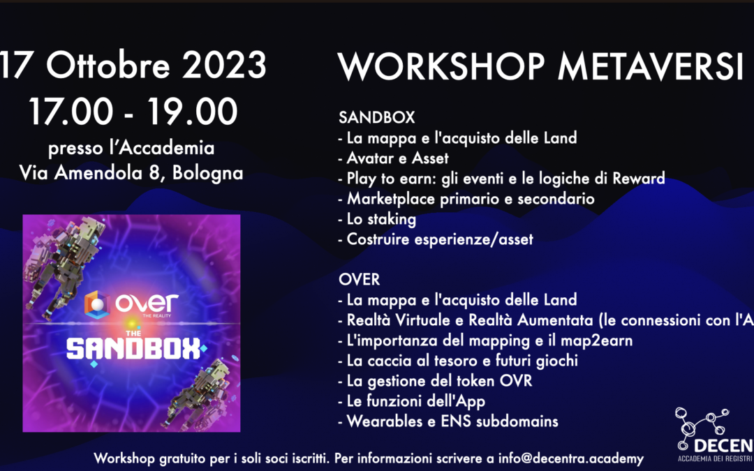 WORKSHOP METAVERSI